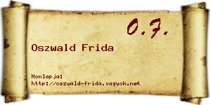 Oszwald Frida névjegykártya